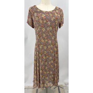 Passports, Pier 1 Imports. vintage 80s floral midi dress S